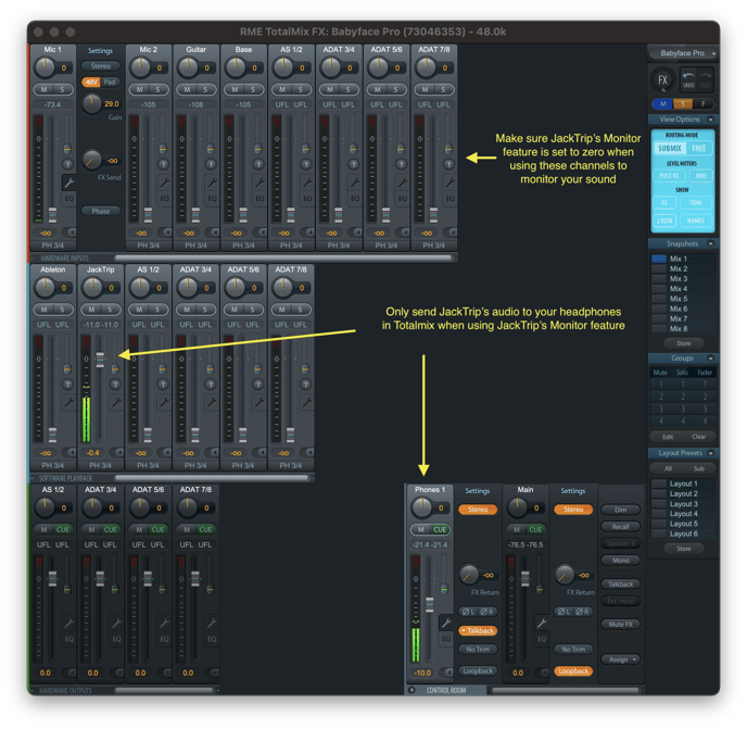 その他 RE-MIC'S TIME MIX Using RME Totalmix with JackTrip